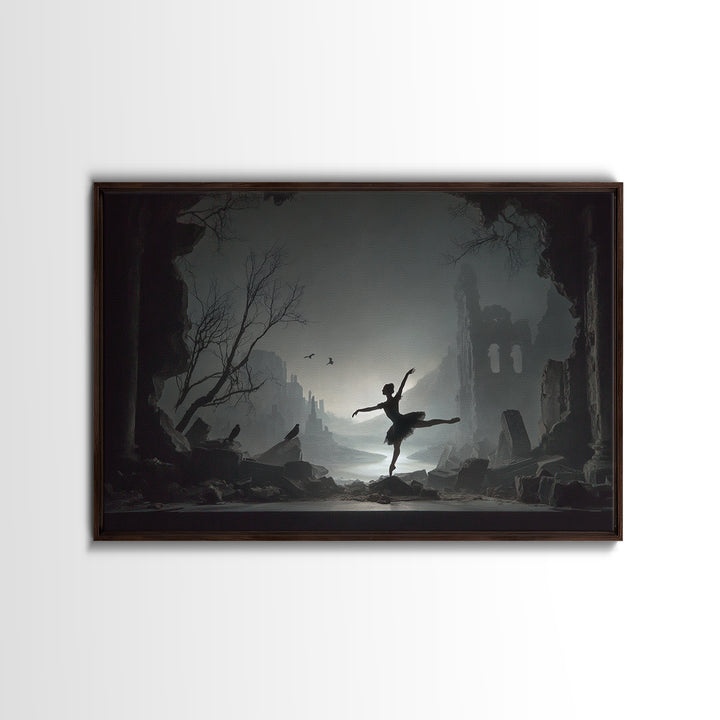 The Phantom Ballerina, Romantic Gothic Landscape, Landscape Wall Art, Gothic Horror Wall Art, Framed Canvas Print