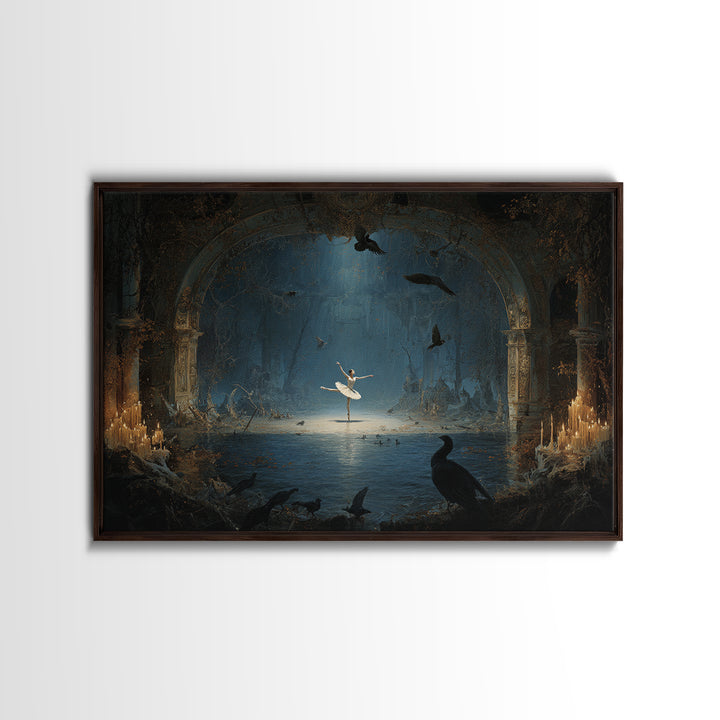 The Phantom Ballerina, Symbolist Gothic Landscape, Landscape Wall Art, Gothic Horror Wall Art, Canvas Print, Halloween Wall Art
