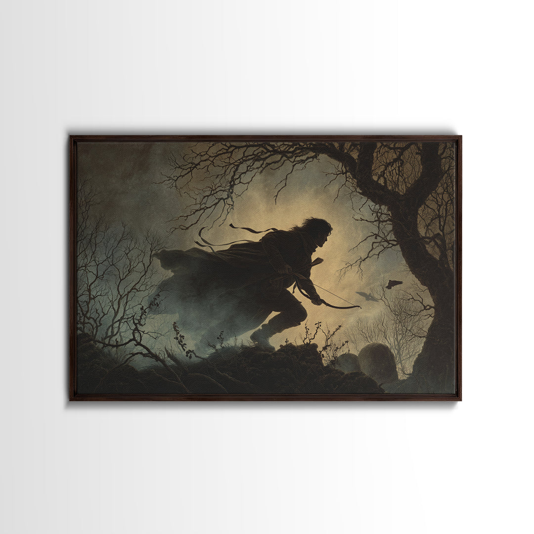 The Ghost Of The Witch Hunter, Romantic Gothic Landscape, Landscape Wall Art, Macabre Wall Art, Canvas Print, Halloween Wall Art