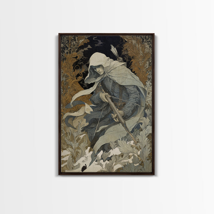 The Ghost Of The Witch Hunter, Symbolist Death Art, Vertical Wall Art, Gothic Horror Wall Art, Canvas Print, Halloween Wall Art