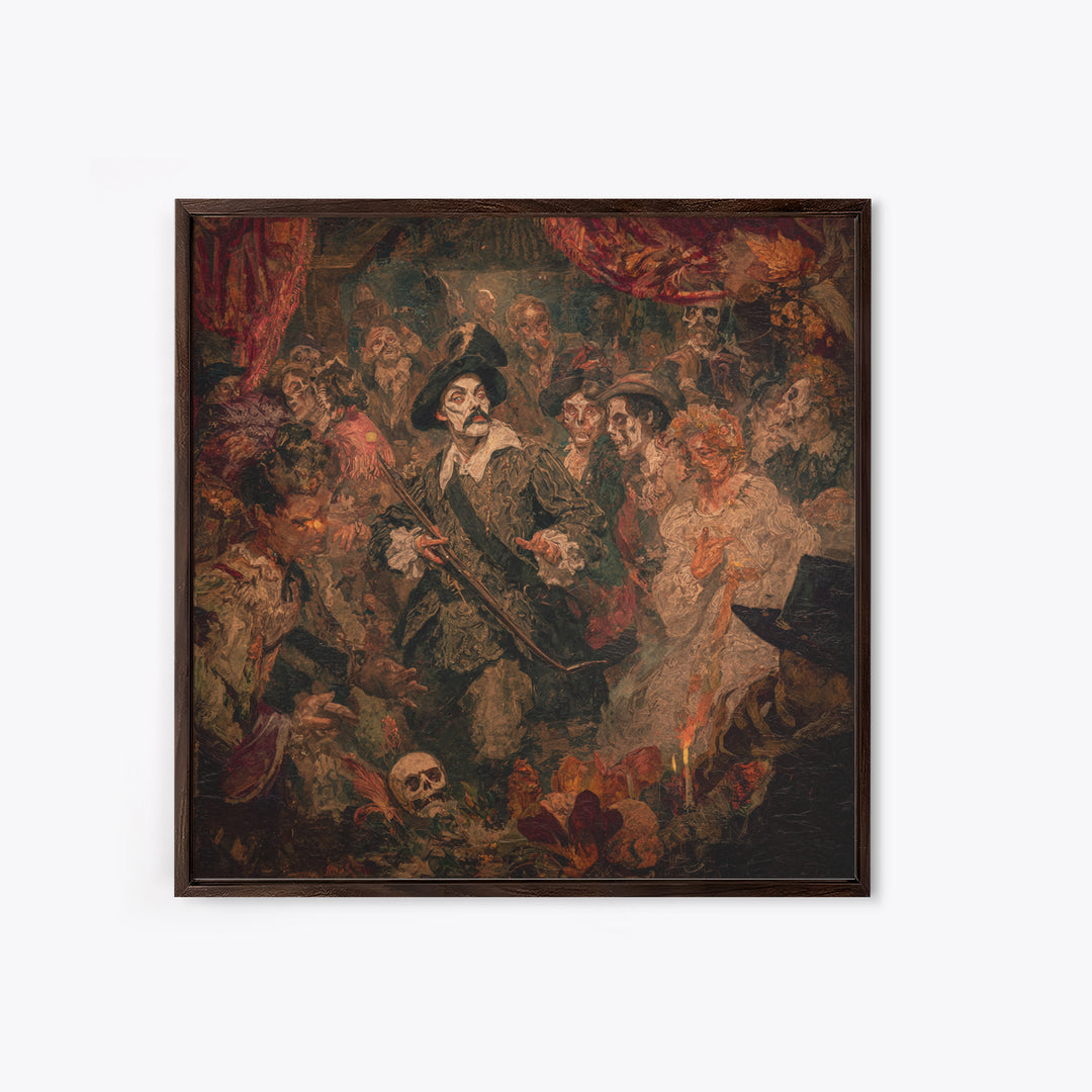 The Ghost Of The Witch Hunter, Grotesque Carnival Art, Square Wall Art, Dark Fantasy Wall Art, Canvas Print, Halloween Wall Art