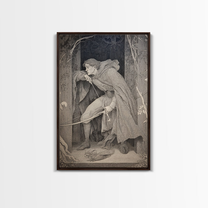 The Ghost Of The Witch Hunter, Victorian Macabre Art, Vertical Wall Art, Gothic Horror Wall Art, Canvas Print, Halloween Wall Art