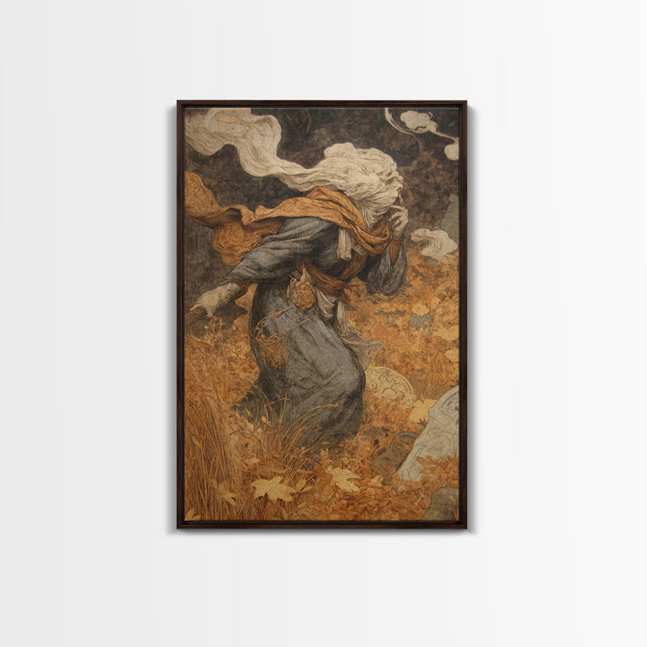 The Cemetery Beekeeper, Ornate Symbolist Art, Vertical Wall Art, Gothic Horror Wall Art, Canvas Print, Halloween Wall Art