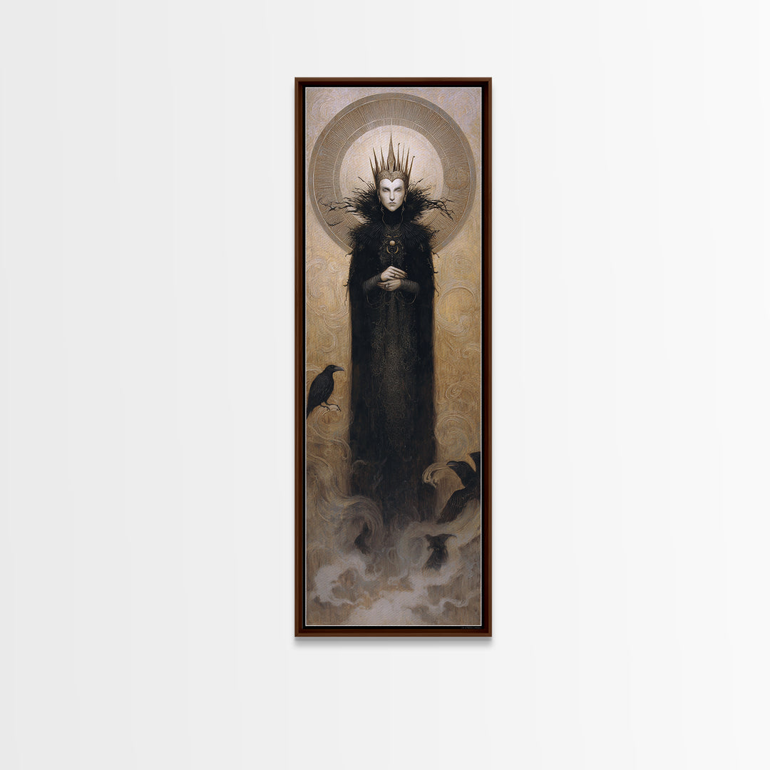 The Thorn-Crowned King, Surreal Apocalyptic Art, Tall Narrow Wall Art, Dark Fantasy Wall Art, Canvas Print, Halloween Wall Art