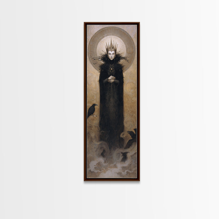 The Thorn-Crowned King, Surreal Apocalyptic Art, Tall Narrow Wall Art, Dark Fantasy Wall Art, Canvas Print, Halloween Wall Art