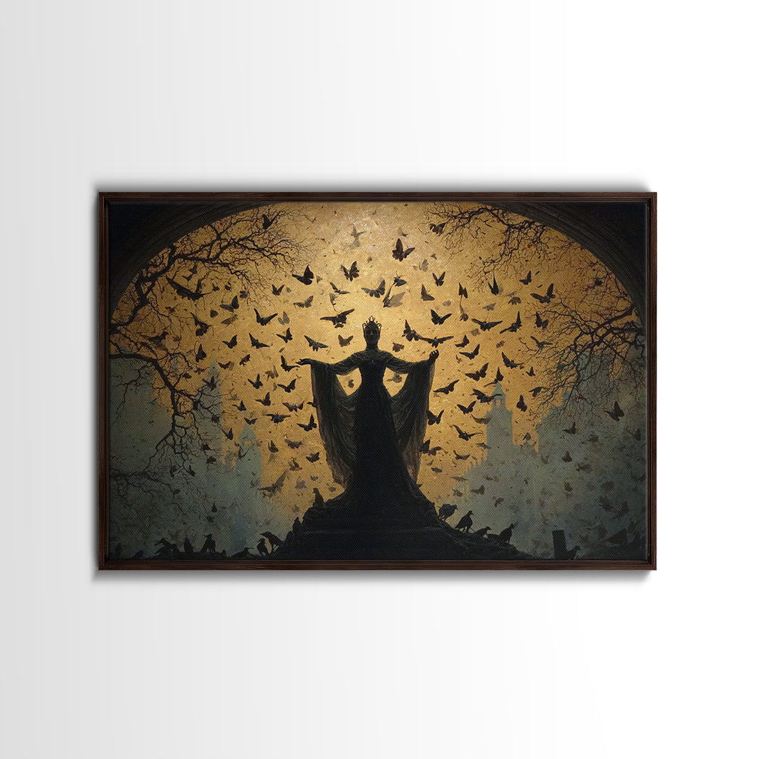 The Moth-Winged Empress, Romantic Gothic Landscape, Landscape Wall Art, Macabre Wall Art, Canvas Print, Halloween Wall Art