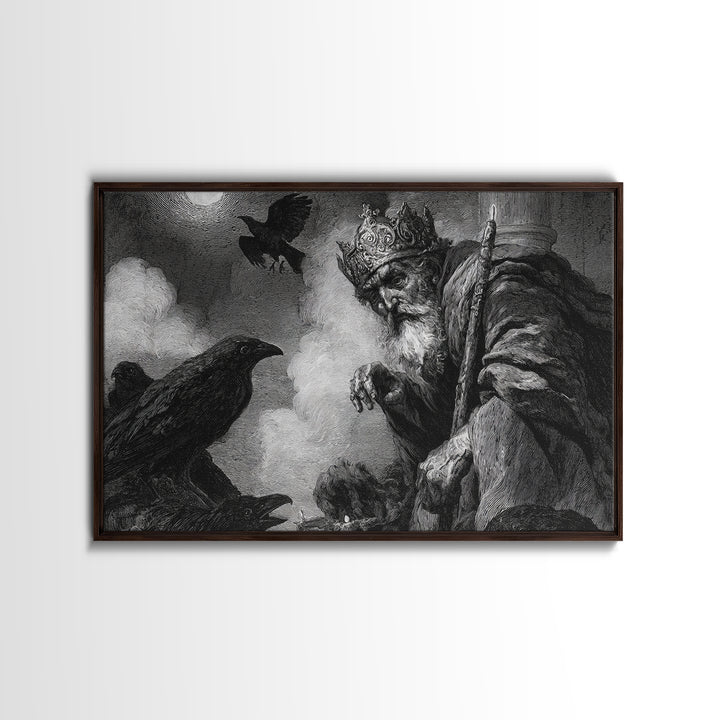 The Ash-Covered Oracle, Symbolist Etching Art, Landscape Wall Art, Dark Fantasy Wall Art, Canvas Print, Halloween Wall Art