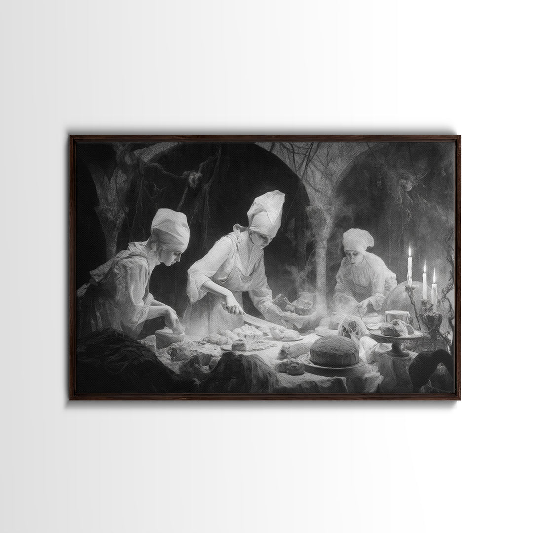 The Ghost Bakery, Symbolist Gothic Landscape, Landscape Wall Art, Gothic Horror Wall Art, Canvas Print, Halloween Wall Art