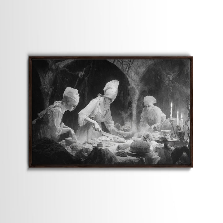 The Ghost Bakery, Symbolist Gothic Landscape, Landscape Wall Art, Gothic Horror Wall Art, Canvas Print, Halloween Wall Art