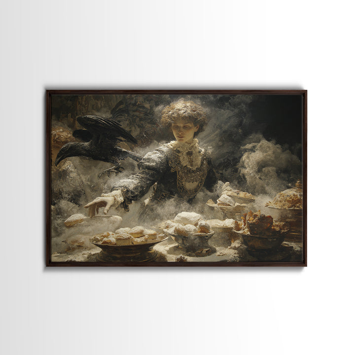 The Ghost Bakery, Ornate Symbolist Art, Landscape Wall Art, Gothic Horror Wall Art, Canvas Print, Halloween Wall Art