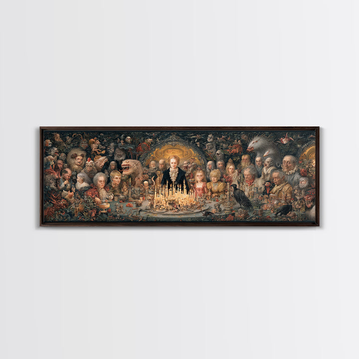 The Monster Family Portrait, Medieval Grotesque Art, Extra Wide Wall Art, Gothic Horror Wall Art, Canvas Print, Halloween Wall Art