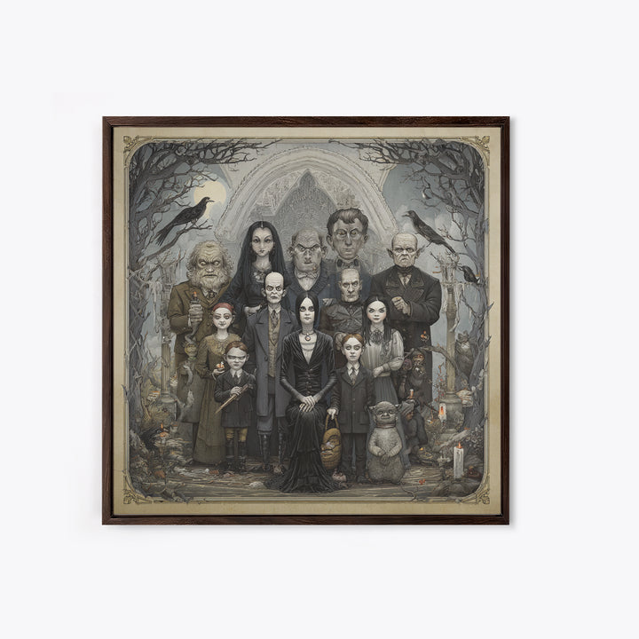 The Monster Family Portrait, Victorian Macabre Art, Square Wall Art, Gothic Horror Wall Art, Canvas Print, Halloween Wall Art