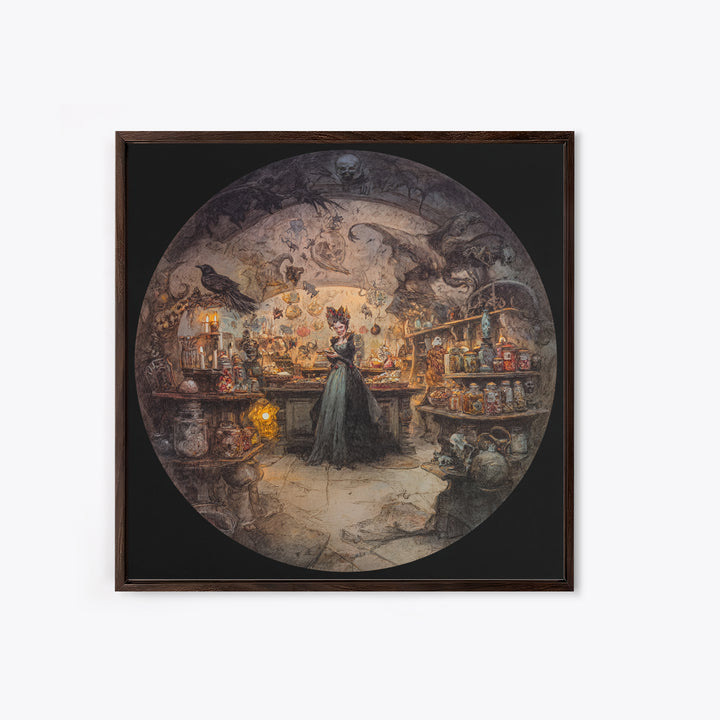 The Goblin Candy Shop, Decadent Gothic Art, Square Wall Art, Dark Fantasy Wall Art, Canvas Print, Halloween Wall Art