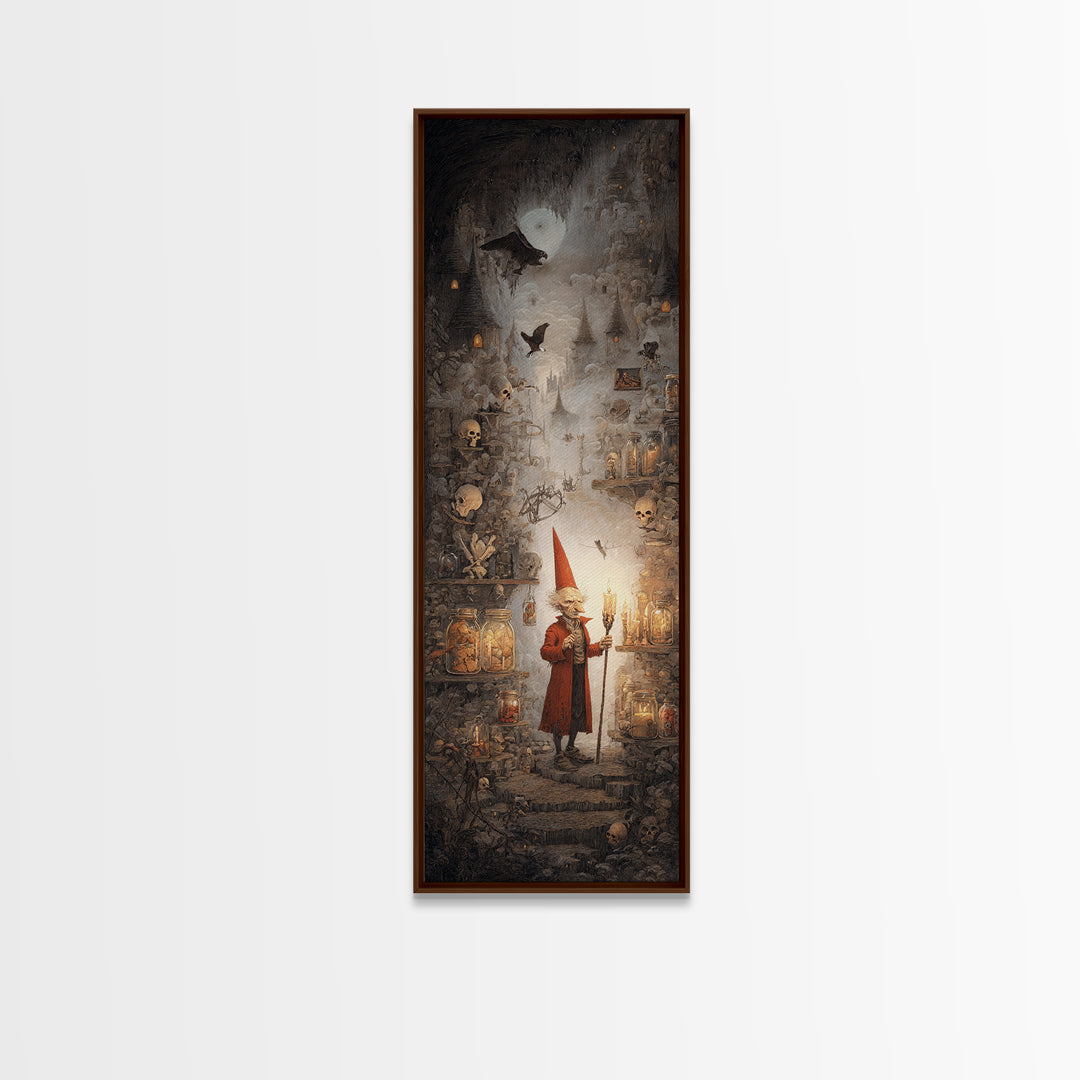 The Goblin Candy Shop, Surreal Apocalyptic Art, Tall Narrow Wall Art, Macabre Wall Art, Canvas Print, Halloween Wall Art