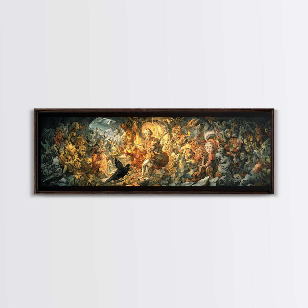 The Haunted Toy Parade, Dark Renaissance Art, Extra Wide Wall Art, Gothic Horror Wall Art, Canvas Print, Halloween Wall Art