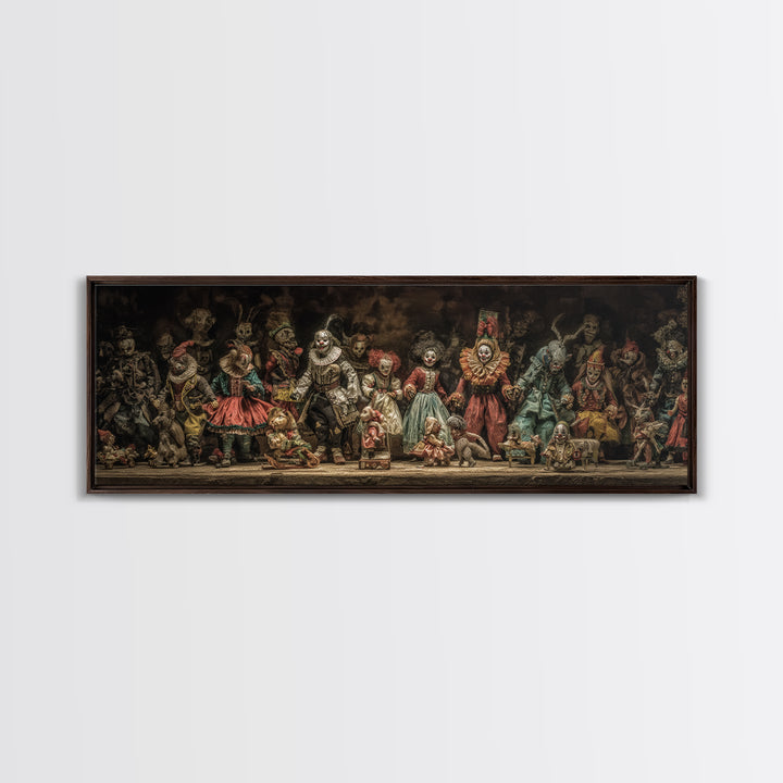 The Haunted Toy Parade, Gothic Nightmare Art, Extra Wide Wall Art, Gothic Horror Wall Art, Framed Canvas Print, Halloween Wall Art