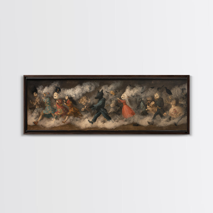 The Haunted Toy Parade, Symbolist Dream Art, Extra Wide Wall Art, Dark Fantasy Wall Art, Canvas Print, Halloween Wall Art