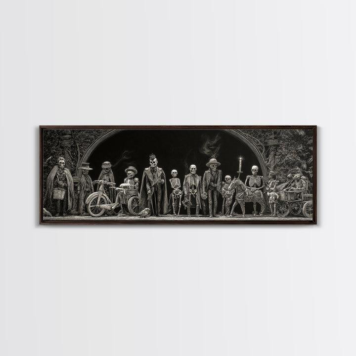 The Haunted Toy Parade, Biomechanical Horror Art, Extra Wide Wall Art, Dark Fantasy Wall Art, Framed Canvas Print, Halloween Wall Art