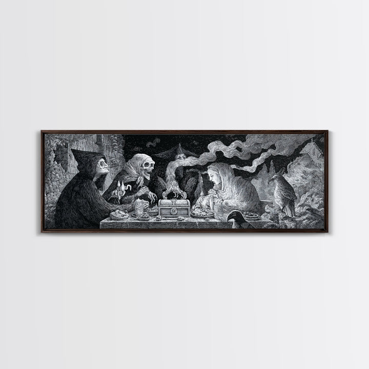The Ghost Pirate Picnic, Victorian Macabre Art, Extra Wide Wall Art, Gothic Horror Wall Art, Canvas Print, Halloween Wall Art