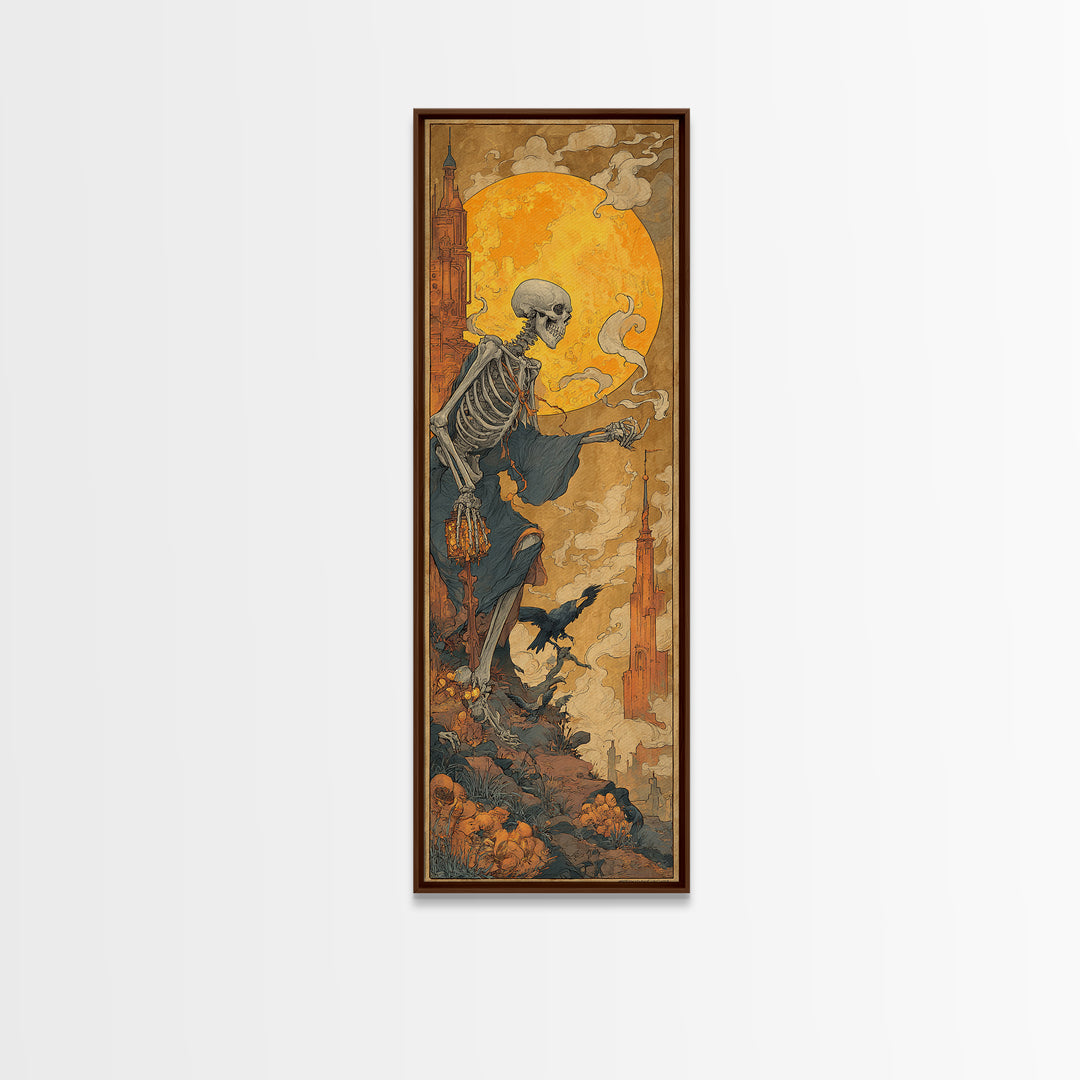 The Candy Corn Kingdom, Danse Macabre Art, Tall Narrow Wall Art, Dark Fantasy Wall Art, Framed Canvas Print