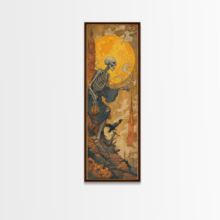 The Candy Corn Kingdom, Danse Macabre Art, Tall Narrow Wall Art, Dark Fantasy Wall Art, Framed Canvas Print