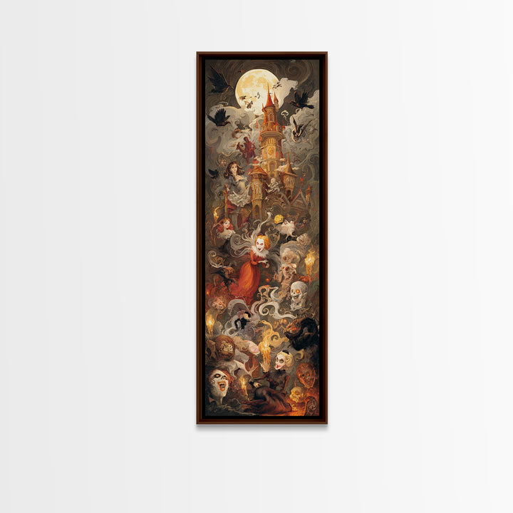 The Candy Corn Kingdom, Gothic Nightmare Art, Tall Narrow Wall Art, Gothic Horror Wall Art, Framed Canvas Print, Halloween Wall Art