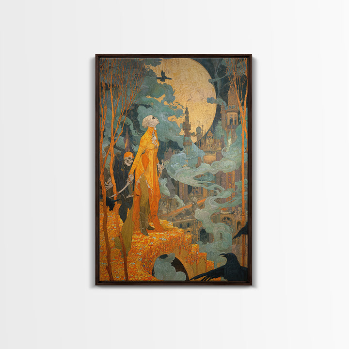 The Candy Corn Kingdom, Decadent Gothic Art, Vertical Wall Art, Dark Halloween Decor, Canvas Print, Halloween Wall Art