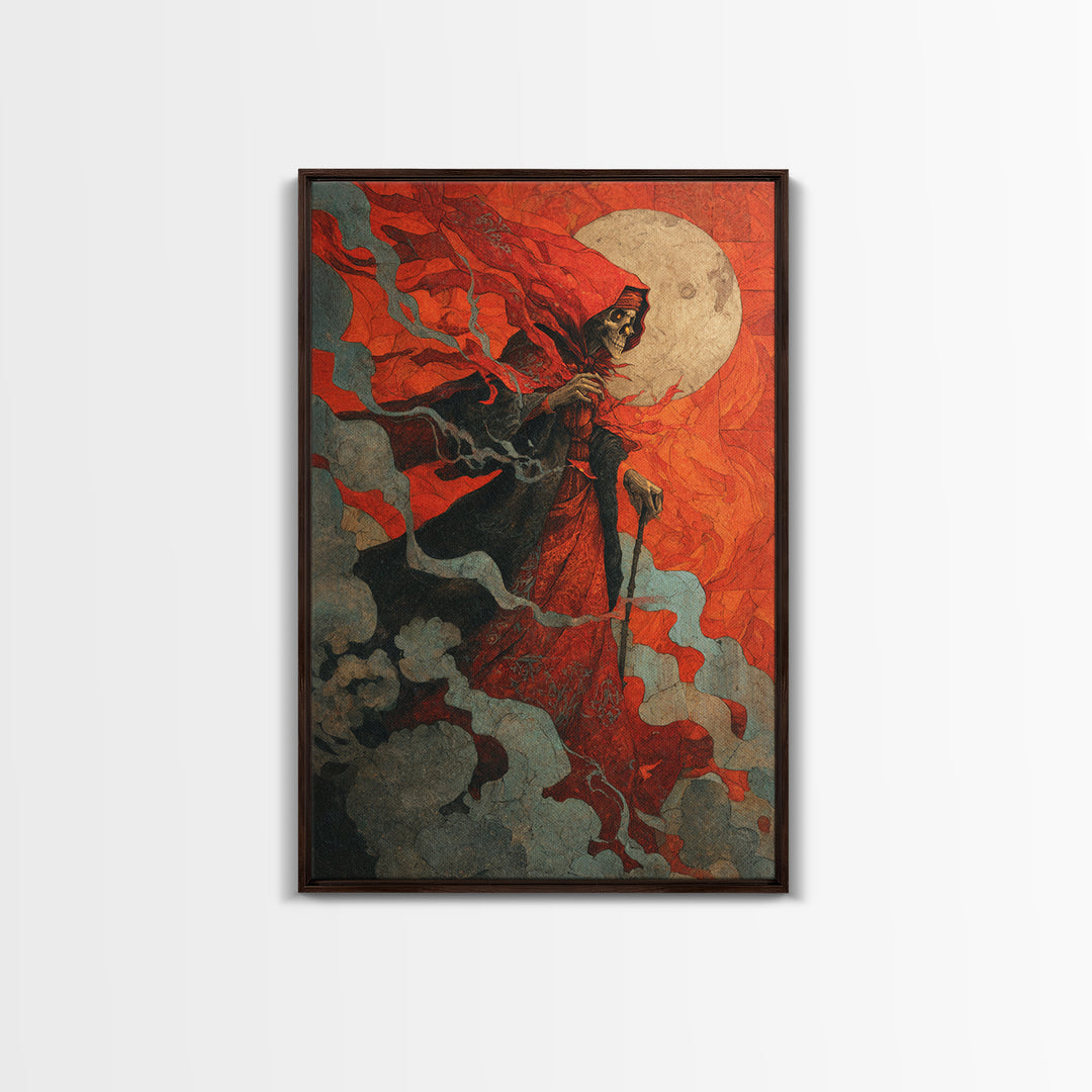 The Candy Corn Kingdom, Dark Symbolist Art, Vertical Wall Art, Macabre Wall Art, Framed Canvas Print, Halloween Wall Art