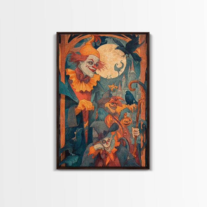 The Candy Corn Kingdom, Expressionist Gothic Art, Vertical Wall Art, Macabre Wall Art, Canvas Print, Halloween Wall Art, Spooky Wall Decor