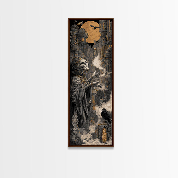 The Candy Corn Kingdom, Biomechanical Horror Art, Tall Narrow Wall Art, Dark Fantasy Wall Art, Canvas Print, Halloween Wall Art