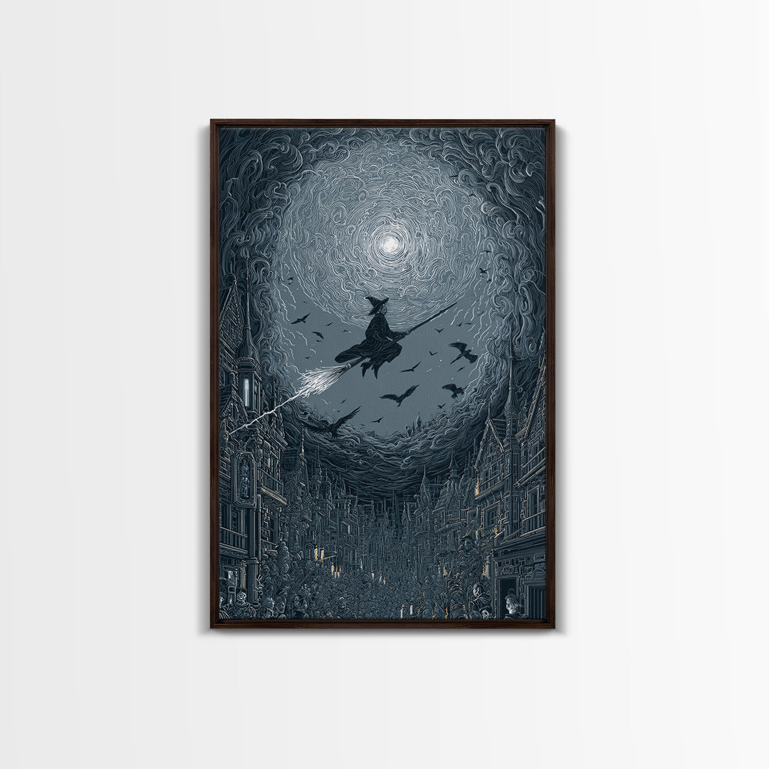 The Cyberpunk Witch, Victorian Macabre Art, Vertical Wall Art, Macabre Wall Art, Canvas Print, Halloween Wall Art, Horror Wall Art