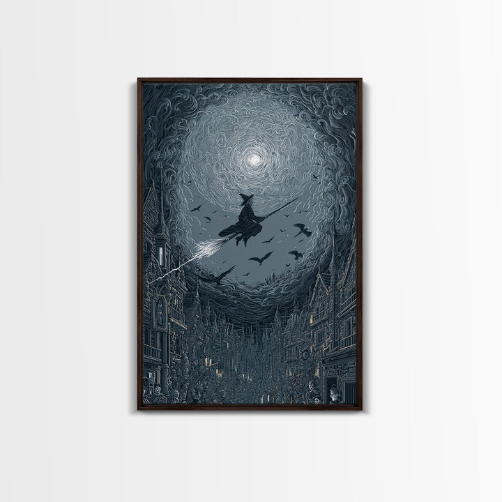 The Cyberpunk Witch, Victorian Macabre Art, Vertical Wall Art, Macabre Wall Art, Canvas Print, Halloween Wall Art, Horror Wall Art