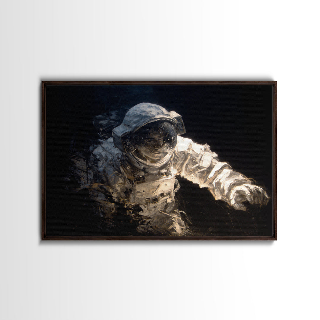 The Astronaut Ghost, Dark Romantic Horror Art, Landscape Wall Art, Macabre Wall Art, Framed Canvas Print, Halloween Wall Art