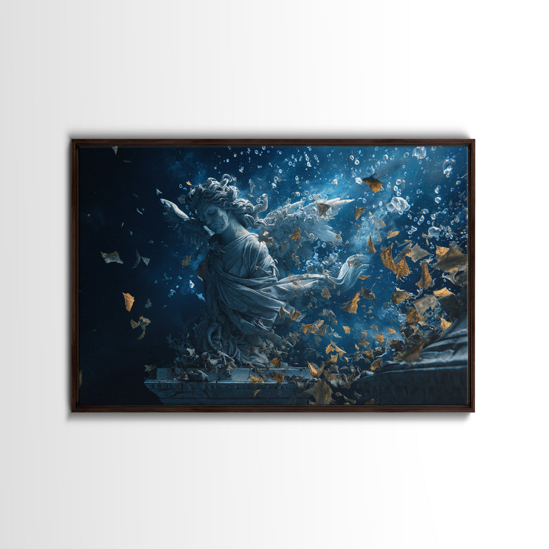The Underwater Graveyard, Visionary Gothic Art, Landscape Wall Art, Dark Halloween Decor, Canvas Print, Halloween Wall Art