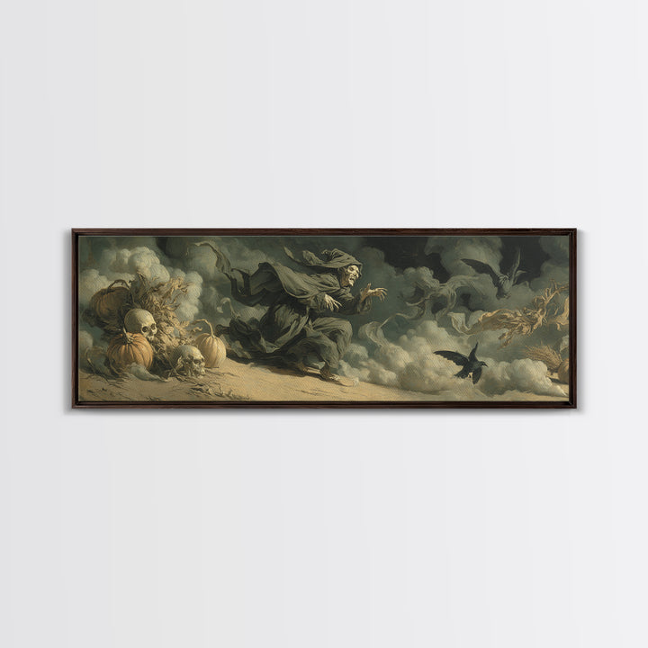 Desert Halloween, Gothic Nightmare Art, Extra Wide Wall Art, Dark Halloween Decor, Canvas Print, Halloween Wall Art, Dark Fantasy Art