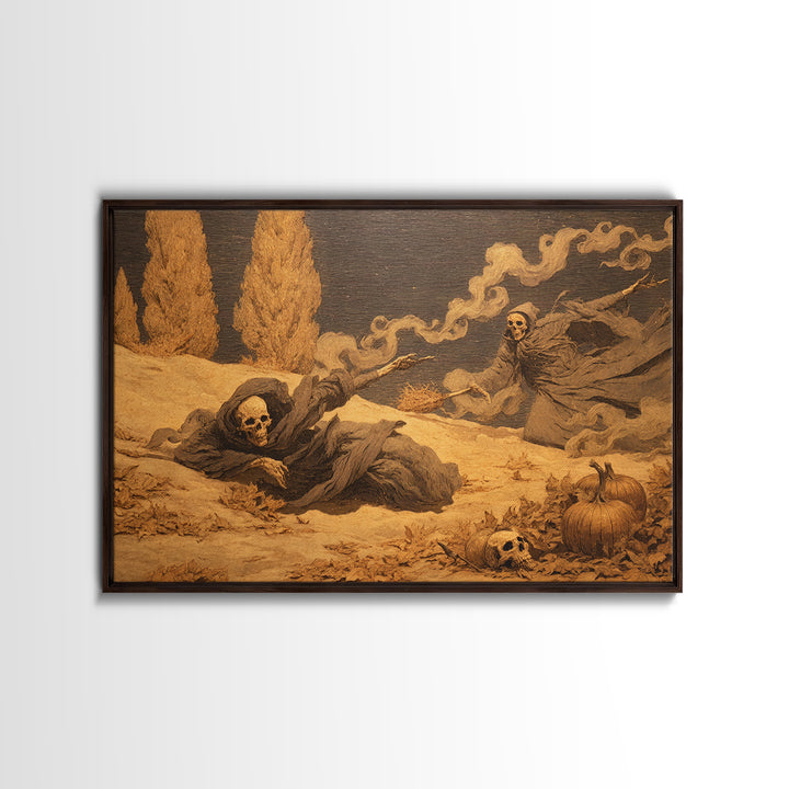 Desert Halloween, Symbolist Gothic Landscape, Landscape Wall Art, Dark Fantasy Wall Art, Framed Canvas Print, Halloween Wall Art
