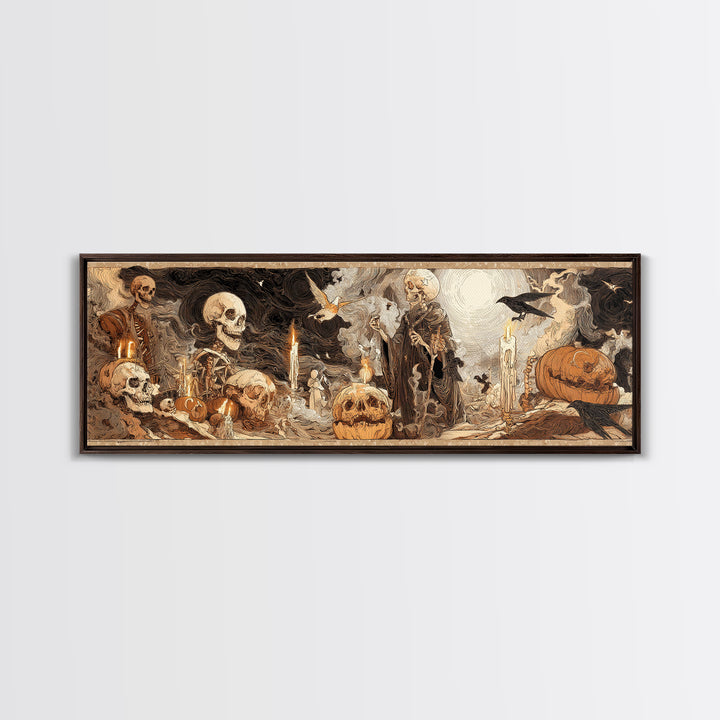 Desert Halloween, Decadent Gothic Art, Extra Wide Wall Art, Dark Halloween Decor, Canvas Print, Halloween Wall Art, Spooky Wall Decor