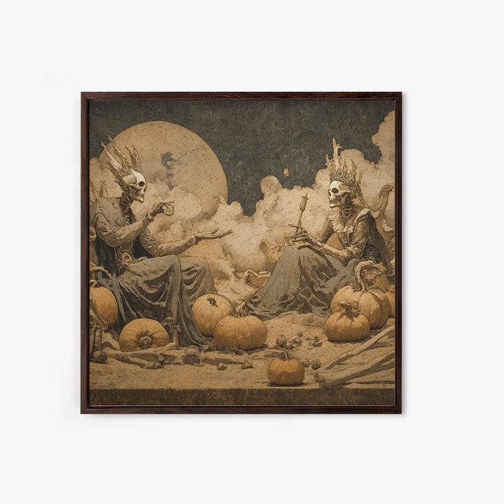 Desert Halloween, Dark Symbolist Art, Square Wall Art, Gothic Horror Wall Art, Framed Canvas Print, Halloween Wall Art