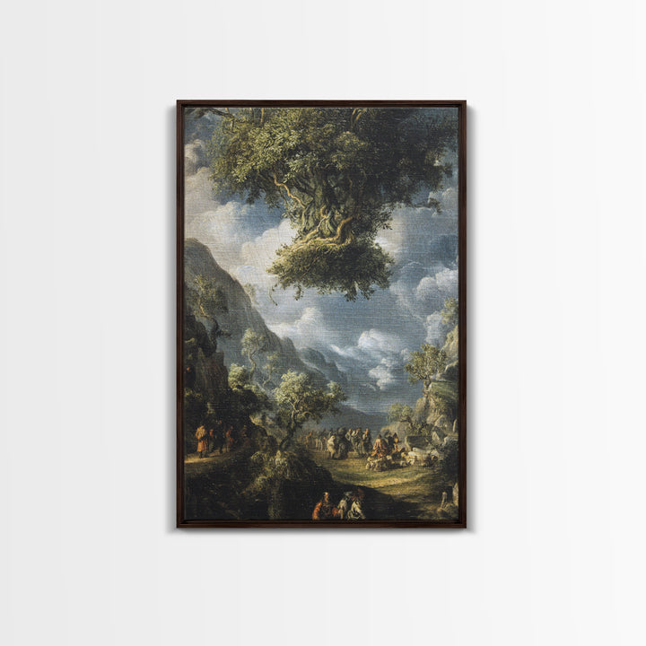 The Upside-Down Cemetery, Baroque Witchcraft Art, Vertical Wall Art, Macabre Wall Art, Canvas Print, Halloween Wall Art