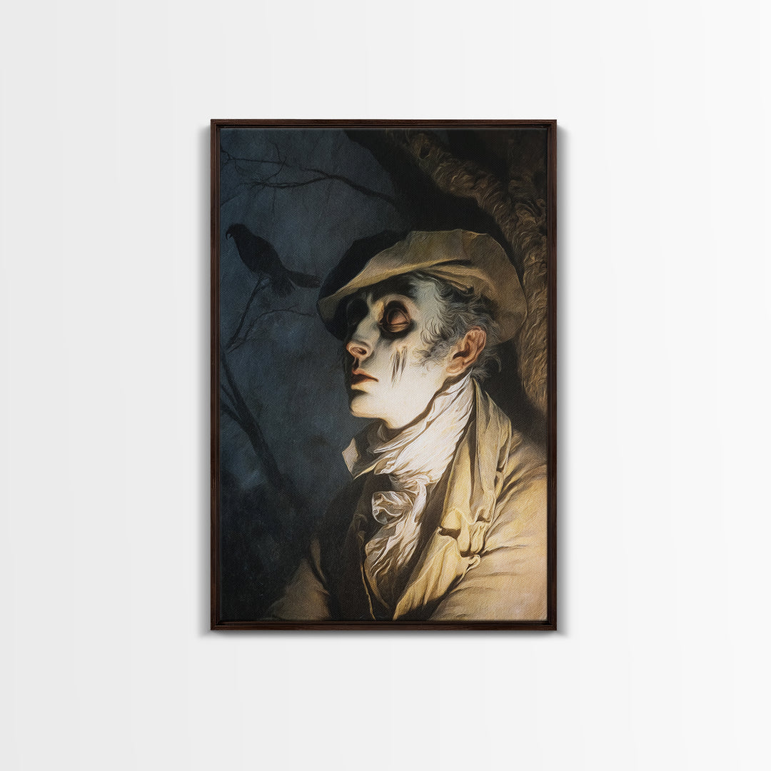 The Upside-Down Cemetery, Gothic Nightmare Art, Vertical Wall Art, Gothic Horror Wall Art, Framed Canvas Print, Halloween Wall Art