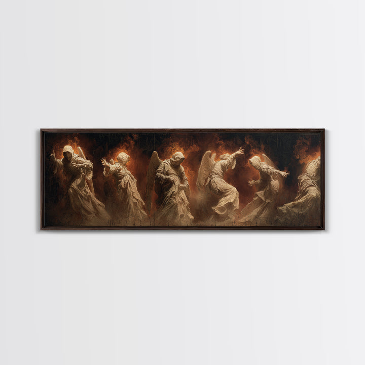 The Infinite Hallway, Visionary Gothic Art, Extra Wide Wall Art, Dark Fantasy Wall Art, Framed Canvas Print, Halloween Wall Art
