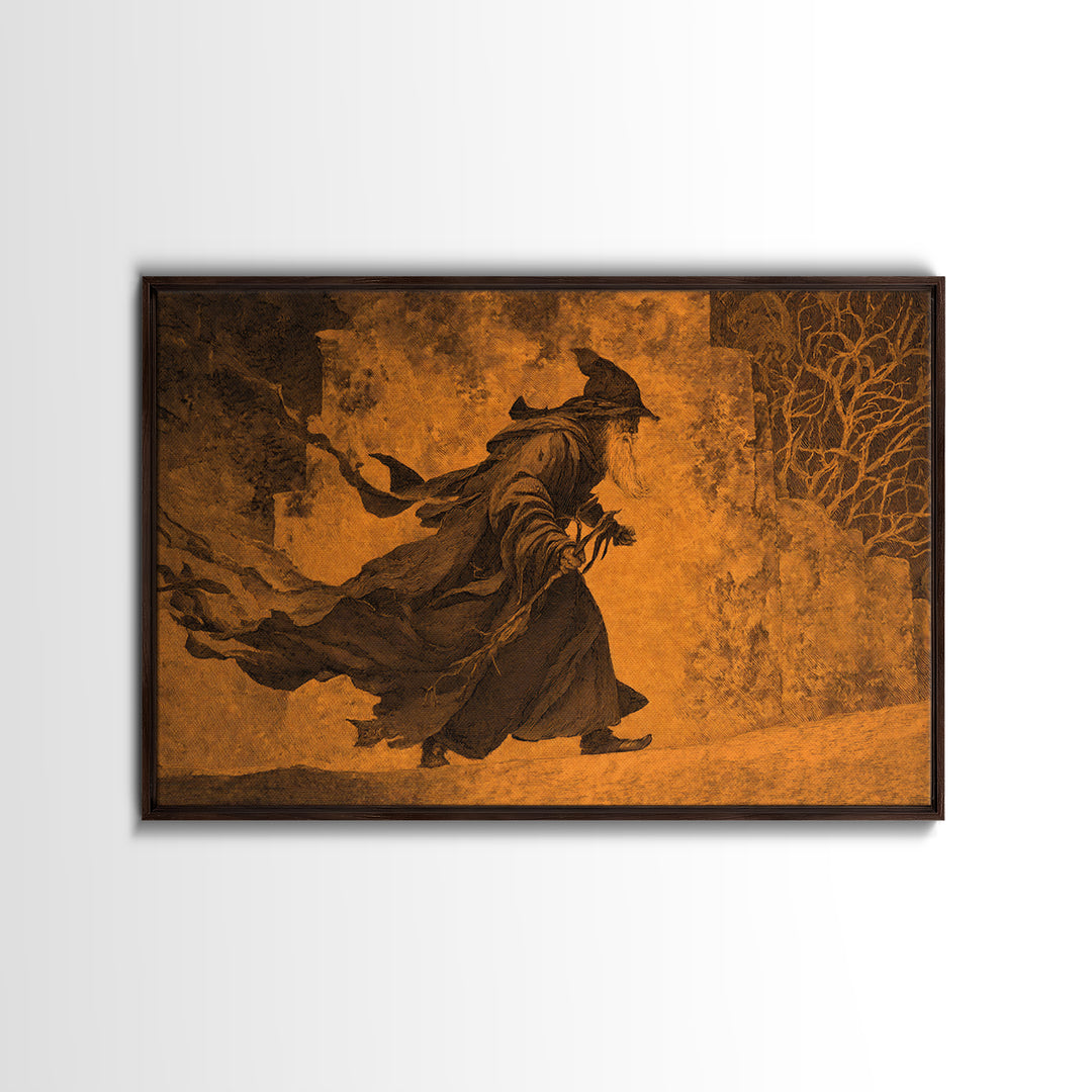 The Town Where Shadows Live, Baroque Witchcraft Art, Landscape Wall Art, Gothic Horror Wall Art, Framed Canvas Print, Halloween Wall Art