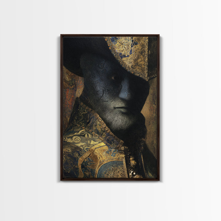 The Town Where Shadows Live, Ornate Symbolist Art, Vertical Wall Art, Gothic Horror Wall Art, Canvas Print, Halloween Wall Art