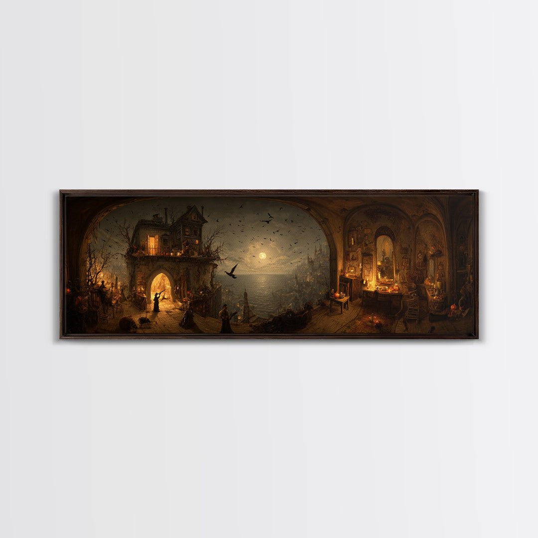 The Last House At The World'S Edge, Northern Renaissance Horror, Extra Wide Wall Art, Dark Halloween Decor, Canvas Print