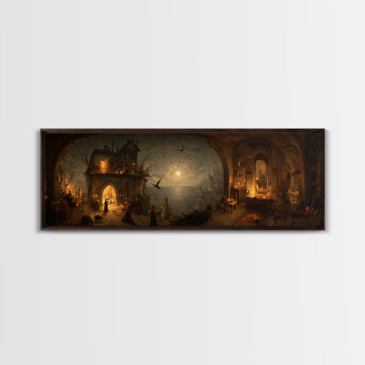 The Last House At The World'S Edge, Northern Renaissance Horror, Extra Wide Wall Art, Dark Halloween Decor, Canvas Print