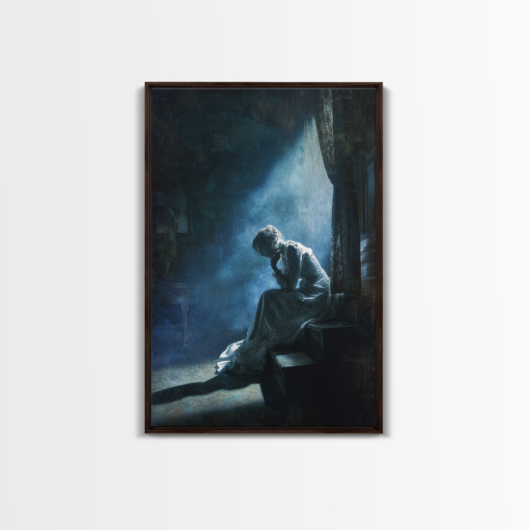 The Last House At The World'S Edge, Gothic Nightmare Art, Vertical Wall Art, Dark Halloween Decor, Canvas Print, Halloween Wall Art