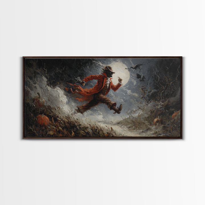 Halloween On Another Planet, Visionary Gothic Art, Wide Panoramic Art, Dark Fantasy Wall Art, Canvas Print, Halloween Wall Art