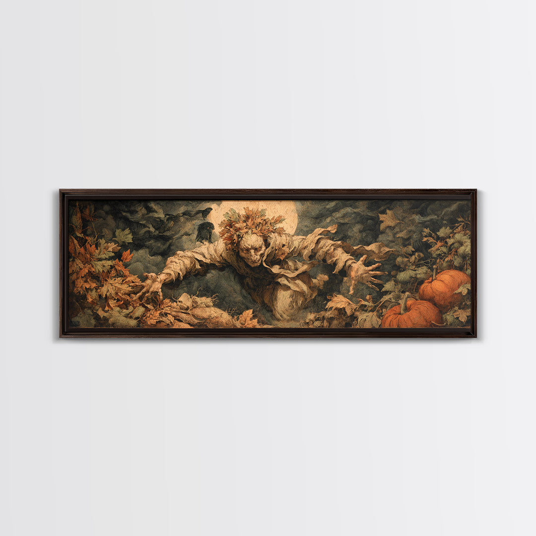 The Personification Of October, Dark Renaissance Art, Extra Wide Wall Art, Dark Fantasy Wall Art, Framed Canvas Print
