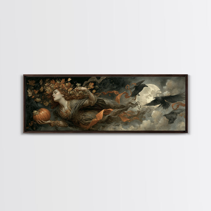 The Personification Of October, Gothic Nightmare Art, Extra Wide Wall Art, Gothic Horror Wall Art, Canvas Print, Halloween Wall Art