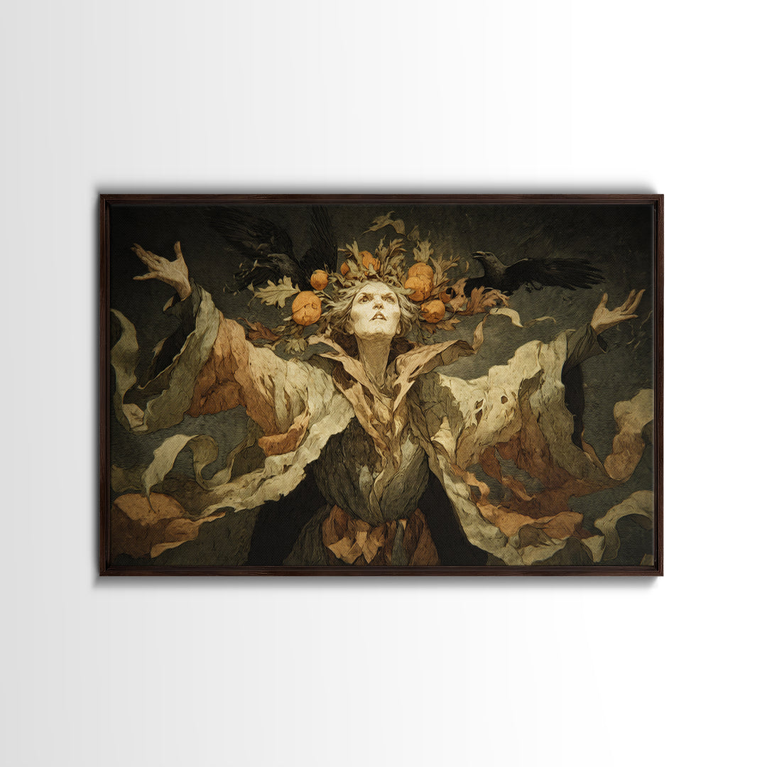 The Personification Of October, Expressionist Nightmare Art, Landscape Wall Art, Dark Fantasy Wall Art, Canvas Print, Halloween Wall Art